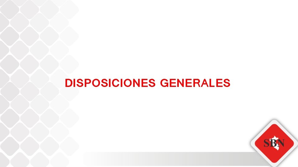 DISPOSICIONES GENERALES 