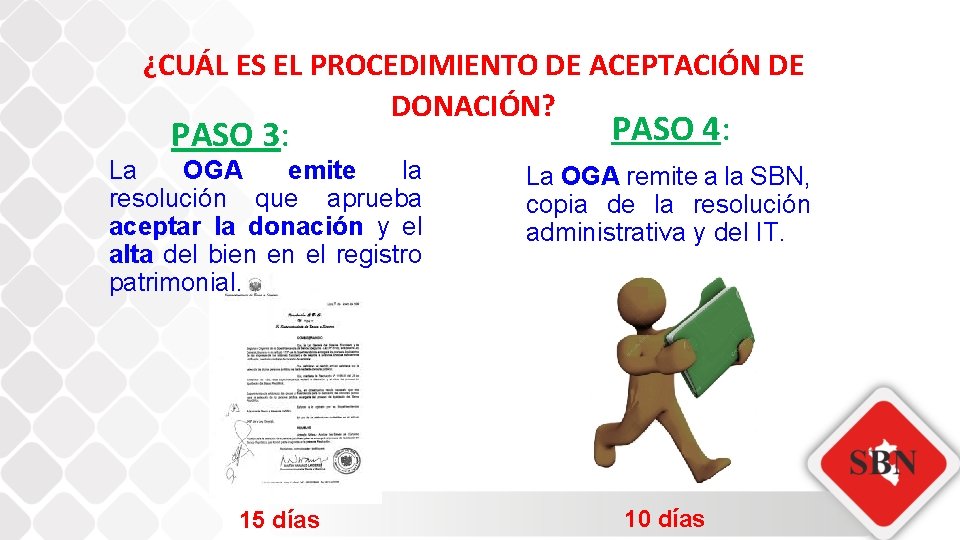 ¿CUÁL ES EL PROCEDIMIENTO DE ACEPTACIÓN DE DONACIÓN? PASO 3: La OGA emite la