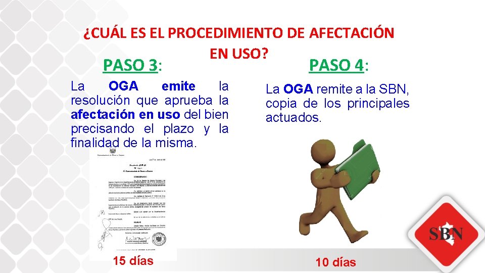 ¿CUÁL ES EL PROCEDIMIENTO DE AFECTACIÓN EN USO? PASO 3: La OGA emite la