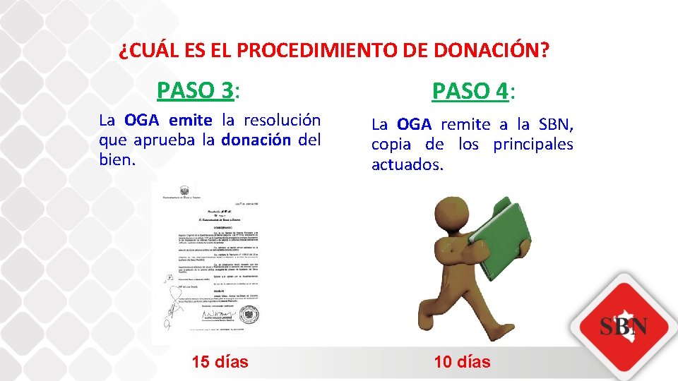 ¿CUÁL ES EL PROCEDIMIENTO DE DONACIÓN? PASO 3: La OGA emite la resolución que