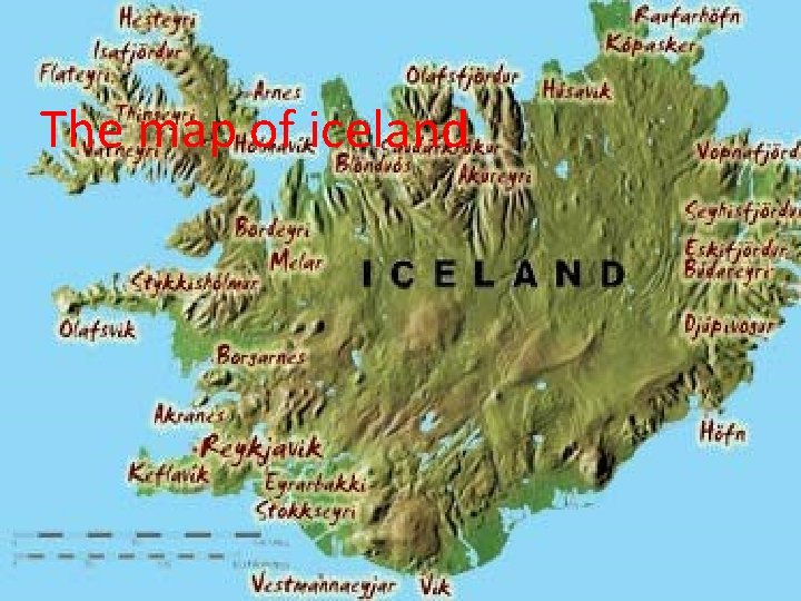 The map of iceland 