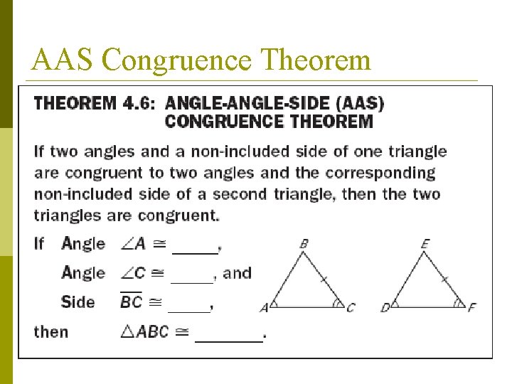 AAS Congruence Theorem 