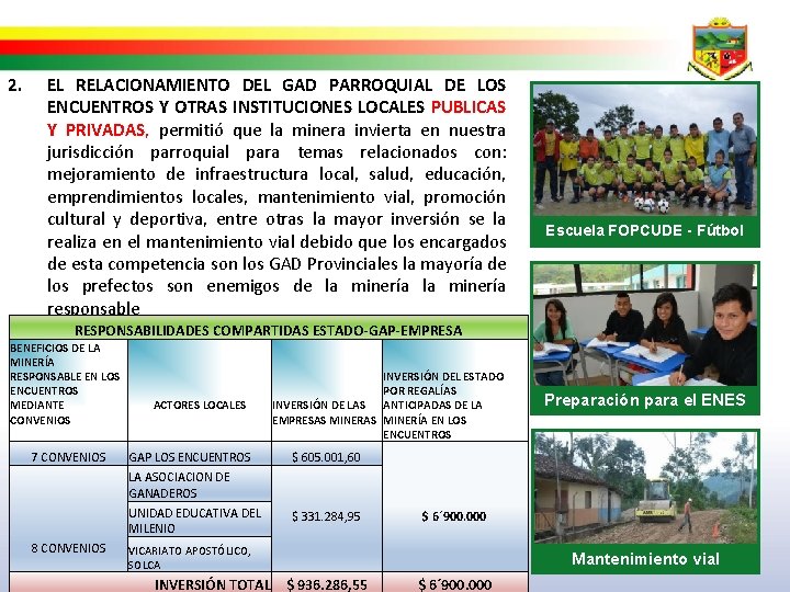 2. EL RELACIONAMIENTO DEL GAD PARROQUIAL DE LOS ENCUENTROS Y OTRAS INSTITUCIONES LOCALES PUBLICAS