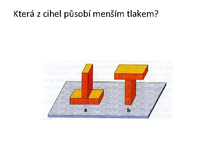 Která z cihel působí menším tlakem? 