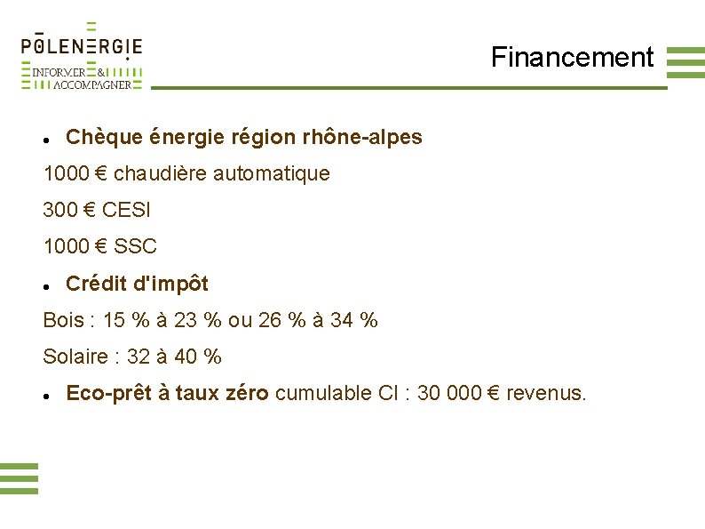 Financement Chèque énergie région rhône-alpes 1000 € chaudière automatique 300 € CESI 1000 €