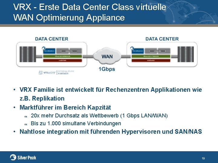 VRX - Erste Data Center Class virtuelle WAN Optimierung Appliance • VRX Familie ist