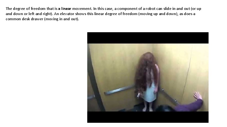 The degree of freedom that is a linear movement. In this case, a component