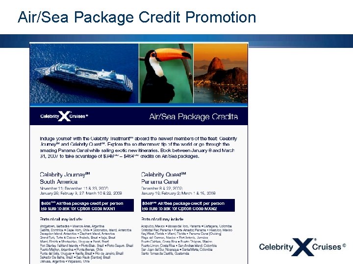 Air/Sea Package Credit Promotion 