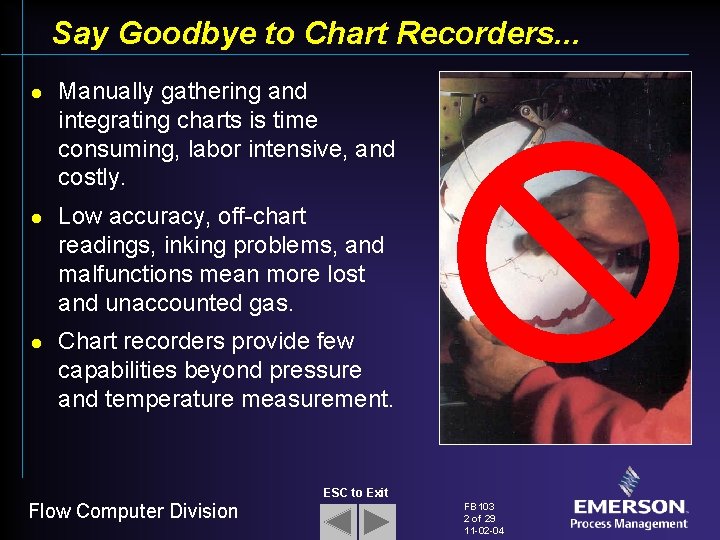 Say Goodbye to Chart Recorders. . . l l l Manually gathering and integrating