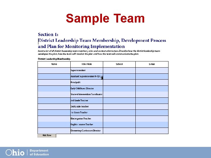 Sample Team 