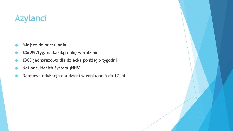 Azylanci Miejsce do mieszkania £ 36. 95/tyg. na każdą osobę w rodzinie £ 300