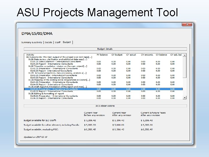 ASU Projects Management Tool 