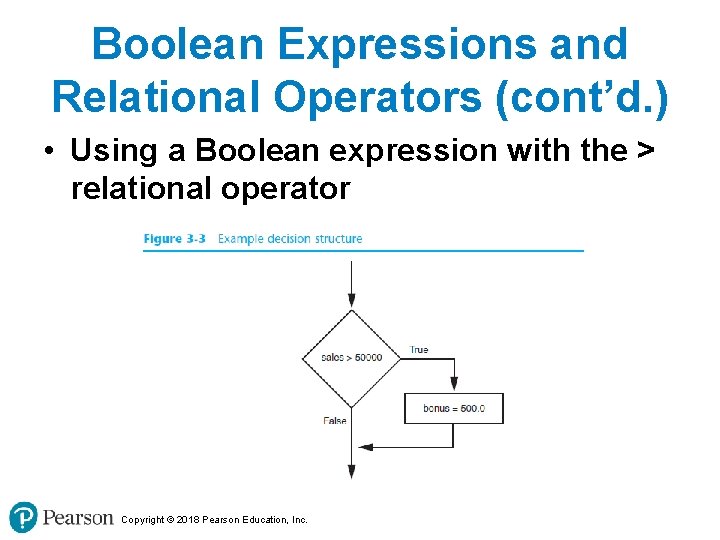 Boolean Expressions and Relational Operators (cont’d. ) • Using a Boolean expression with the