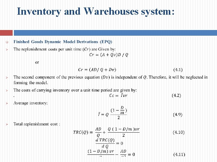 Inventory and Warehouses system: 