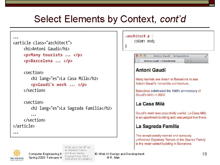 Select Elements by Context, cont’d HTML and CSS, 8 th ed. by Elizabeth Castro