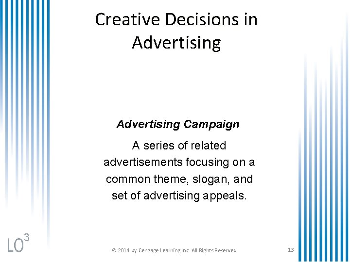 Creative Decisions in Advertising Campaign A series of related advertisements focusing on a common