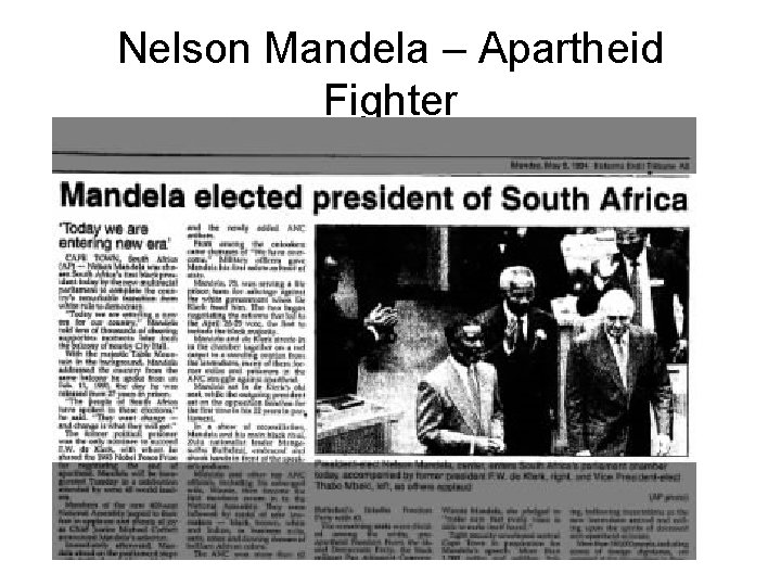 Nelson Mandela – Apartheid Fighter 