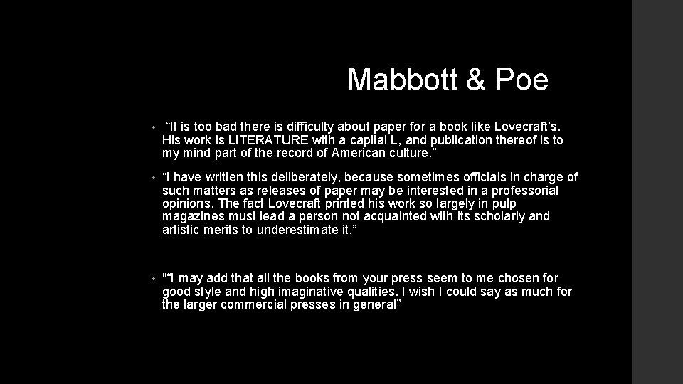 Mabbott & Poe • “It is too bad there is difficulty about paper for