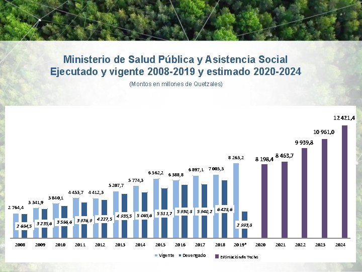 Ministerio de Salud Pública y Asistencia Social Ejecutado y vigente 2008 -2019 y estimado
