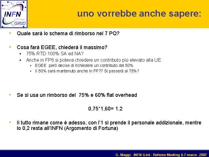 uno vorrebbe anche sapere: • Quale sarà lo schema di rimborso nel 7 PQ?