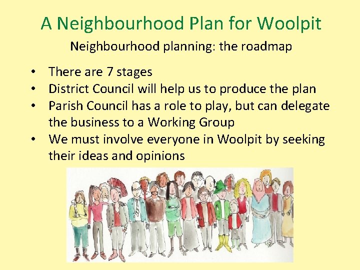 A Neighbourhood Plan for Woolpit Neighbourhood planning: the roadmap • There are 7 stages
