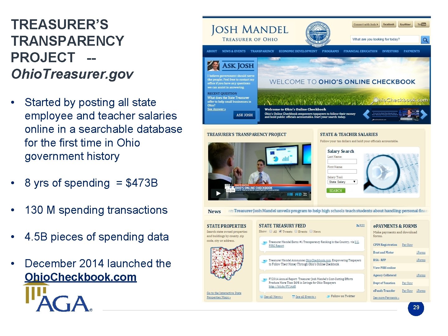 TREASURER’S TRANSPARENCY PROJECT -Ohio. Treasurer. gov • Started by posting all state employee and TREASURER’S TRANSPARENCY PROJECT -Ohio. Treasurer. gov • Started by posting all state employee and
