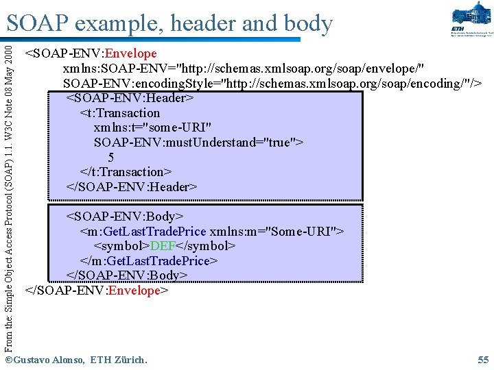 From the: Simple Object Access Protocol (SOAP) 1. 1. W 3 C Note 08