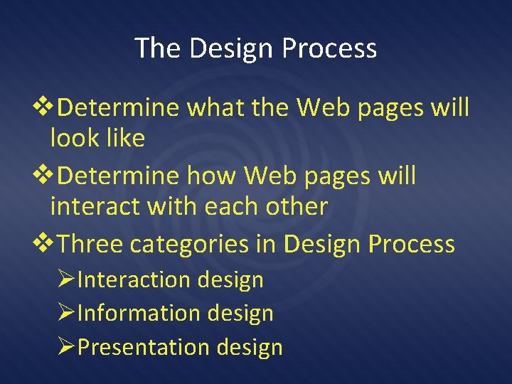 Designing a Web Site Types of Web Sites