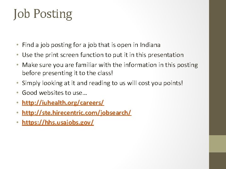 Job Posting • Find a job posting for a job that is open in