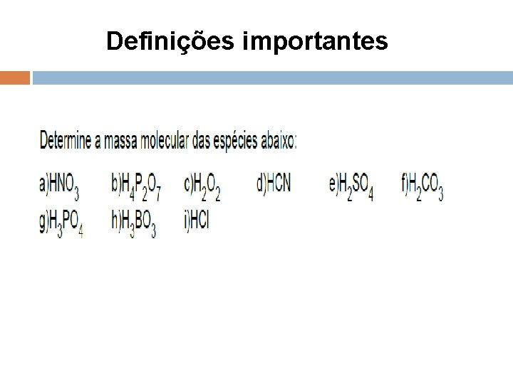 Definições importantes 