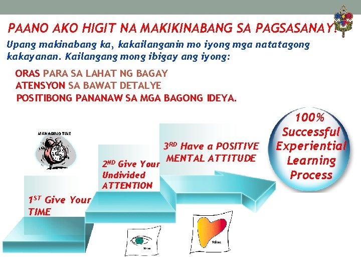 PAANO AKO HIGIT NA MAKIKINABANG SA PAGSASANAY? Upang makinabang ka, kakailanganin mo iyong mga