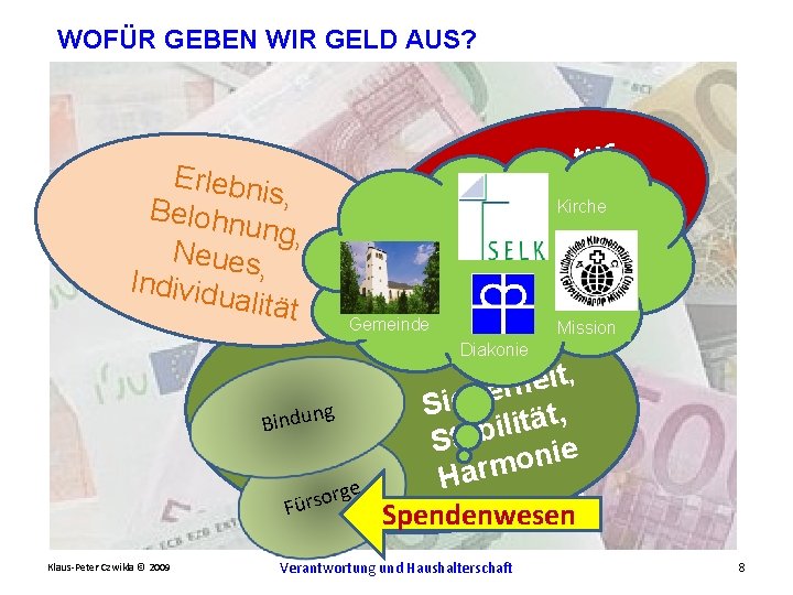 WOFÜR GEBEN WIR GELD AUS? Erlebn is, Belohn ung, Neues , Individ ualität ,