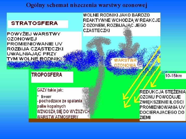 Ogólny schemat niszczenia warstwy ozonowej 