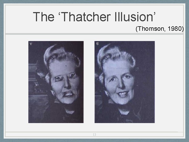 The ‘Thatcher Illusion’ (Thomson, 1980) 13 