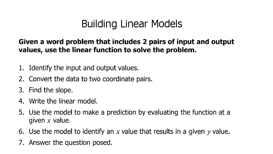 Building Linear Models • 