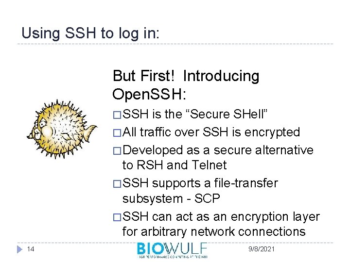 Using SSH to log in: But First! Introducing Open. SSH: � SSH is the