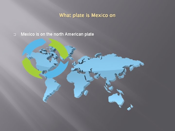 What plate is Mexico on � Mexico is on the north American plate 