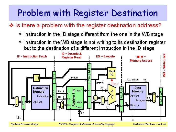 Problem with Register Destination v Is there a problem with the register destination address?