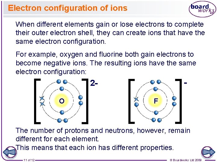 Electron configuration of ions When different elements gain or lose electrons to complete their