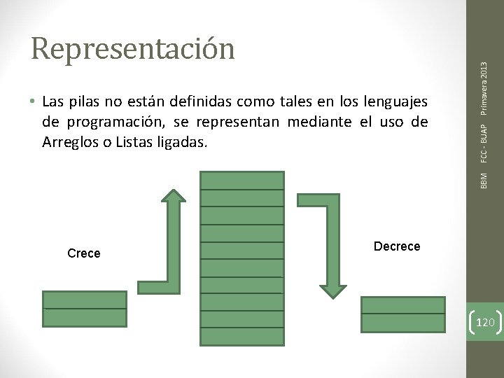 Primavera 2013 BBM • Las pilas no están definidas como tales en los lenguajes