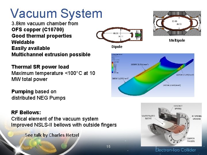 Vacuum System 3. 8 km vacuum chamber from OFS copper (C 10700) Good thermal