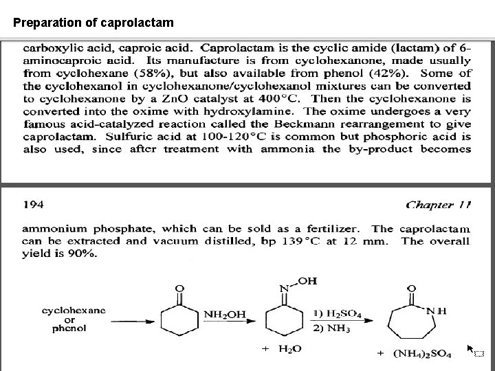 Preparation of caprolactam 