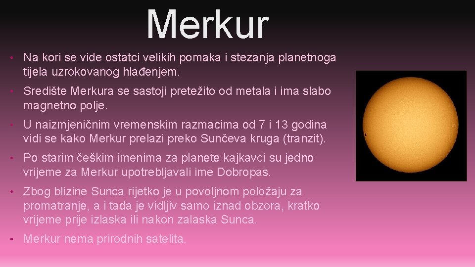 Merkur • Na kori se vide ostatci velikih pomaka i stezanja planetnoga tijela uzrokovanog