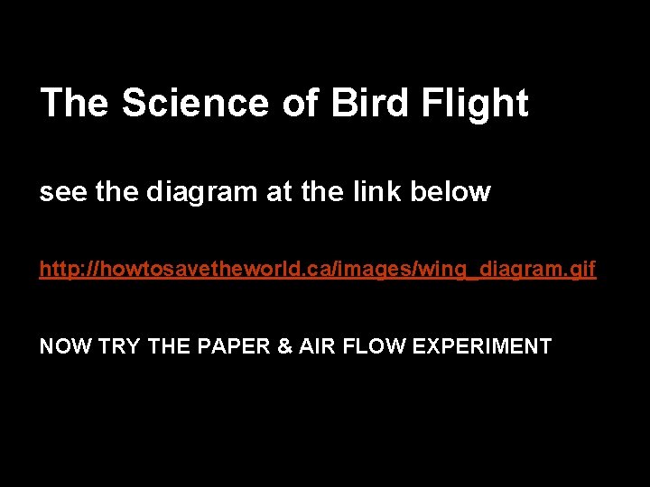 The Science of Bird Flight see the diagram at the link below http: //howtosavetheworld.