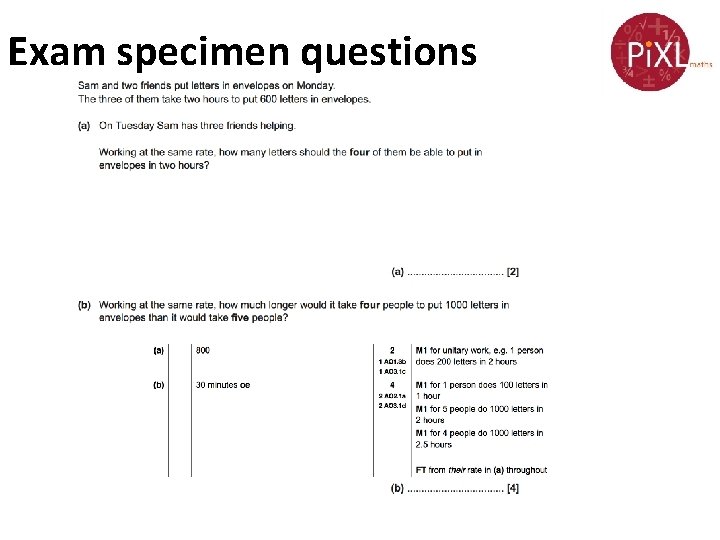 Exam specimen questions Exam specimen questions