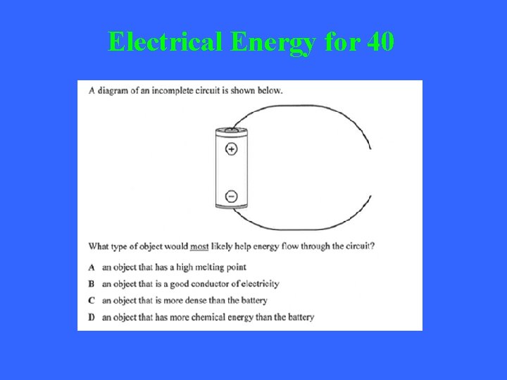 Electrical Energy for 40 