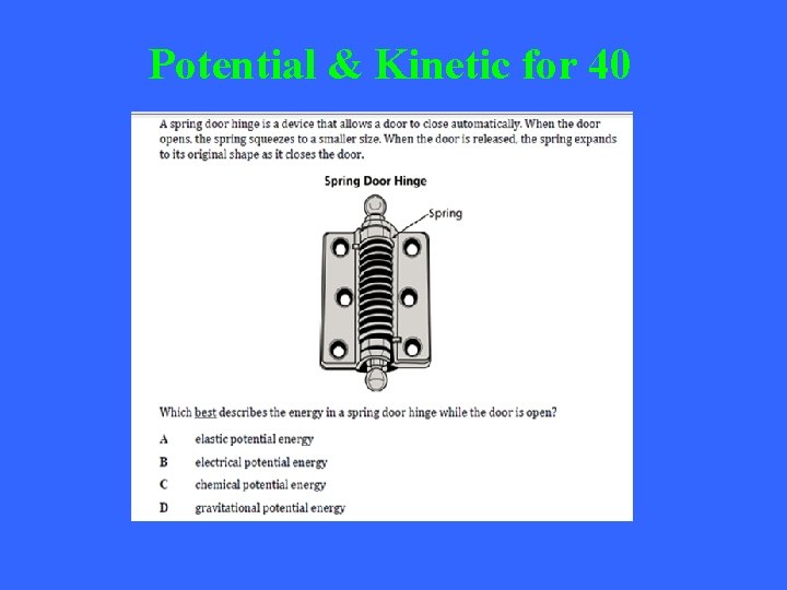 Potential & Kinetic for 40 