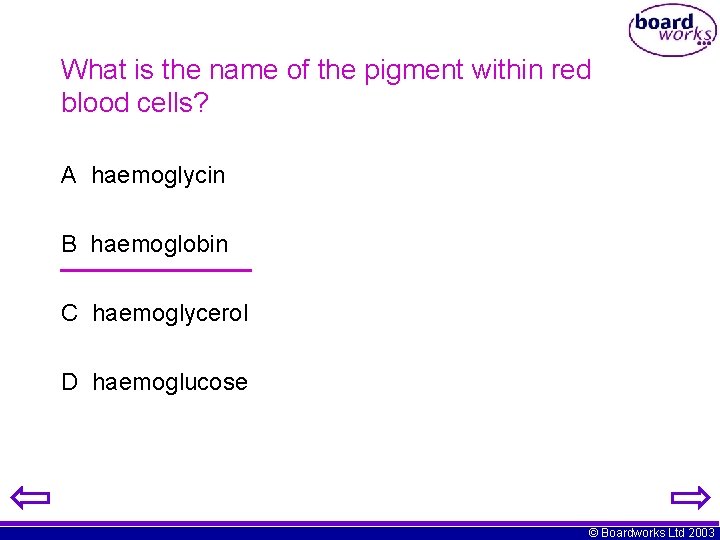 What is the name of the pigment within red blood cells? A haemoglycin B