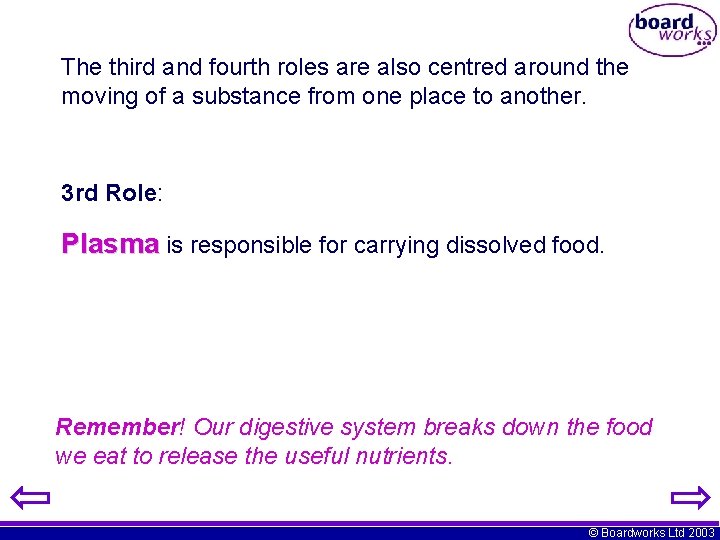 The third and fourth roles are also centred around the moving of a substance