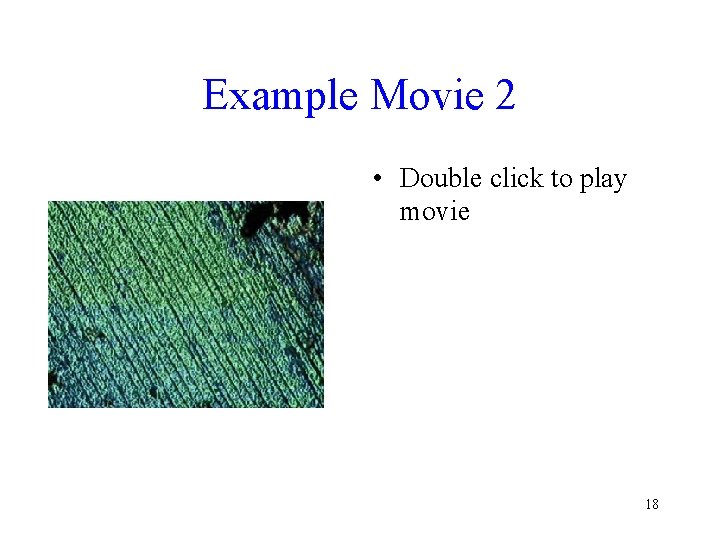 Example Movie 2 • Double click to play movie 18 